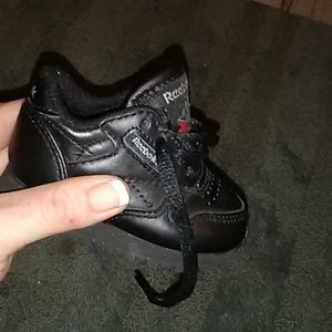 Lil black rebok classic baby kicks size 2